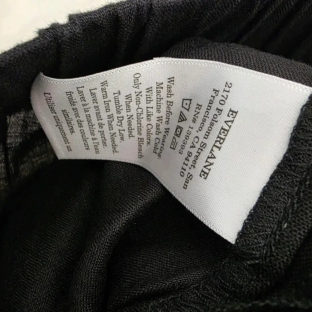 NWT Everlane European Flax Linen Black Easy Pant Black XL